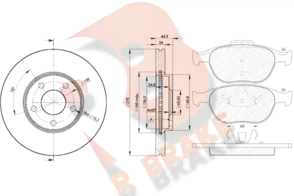 Brake Kit, disc brake (3R15375980)