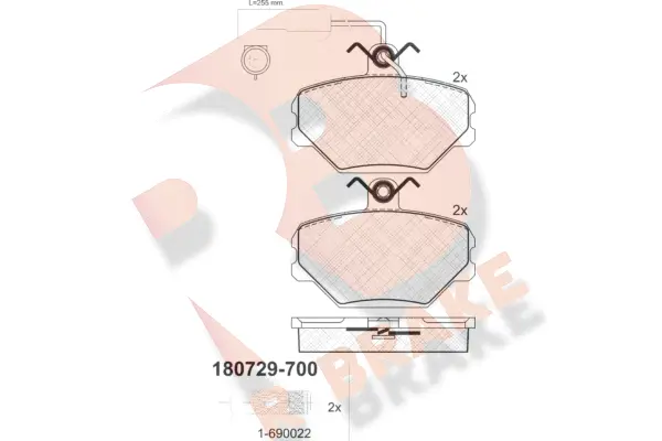 Brake Pad Set, disc brake (RB0729-700)