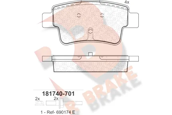 Brake Pad Set, disc brake (RB1740-701)