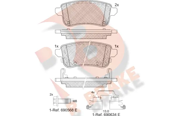 Brake Pad Set, disc brake (RB1904-208)