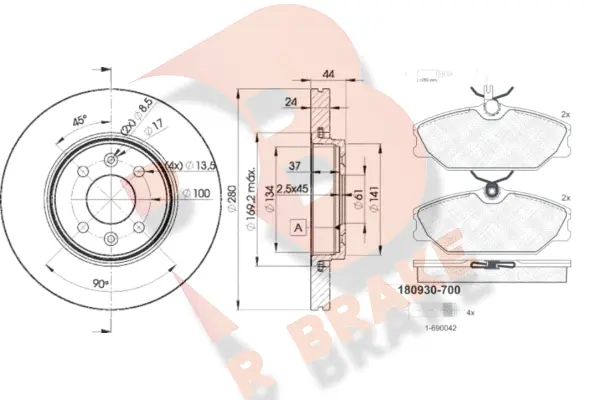 Brake Kit, disc brake (3R09307829)