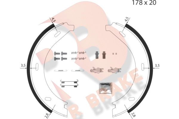 Brake Shoe Set, parking brake (79RBPB4017)