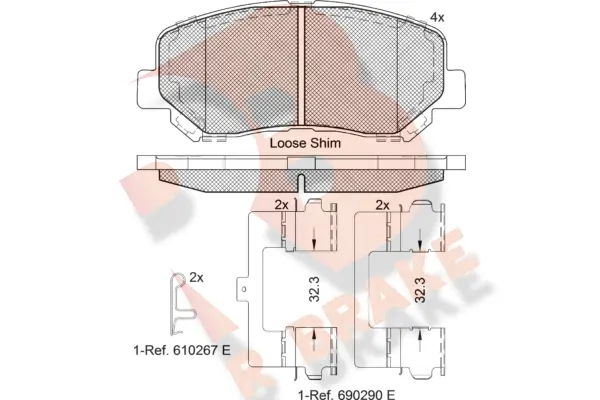 Brake Pad Set, disc brake (RB2196-200)