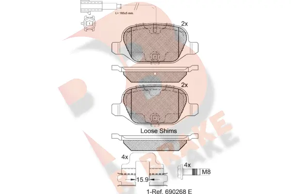 Brake Pad Set, disc brake (RB2037)