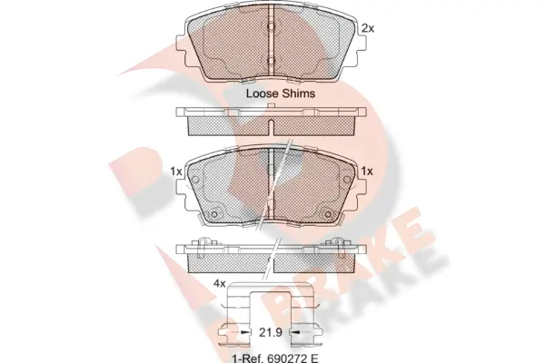 Brake Pad Set, disc brake (RB2034)