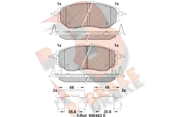Brake Pad Set, disc brake (RB1697-066)
