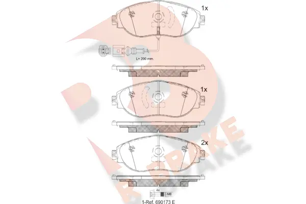 Brake Pad Set, disc brake (RB2018)