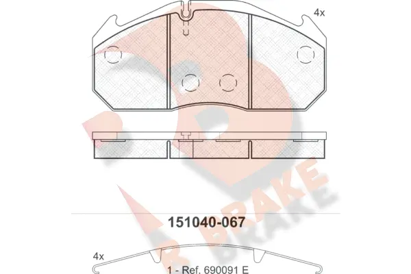 Brake Pad Set, disc brake (RB1040)
