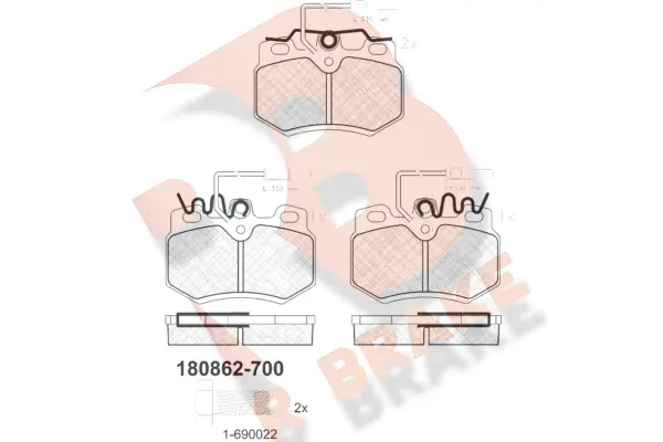 Brake Pad Set, disc brake (RB0862-700)