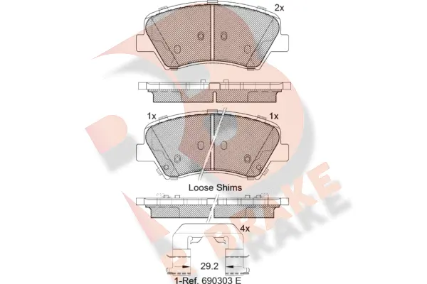 Brake Pad Set, disc brake (RB2029)