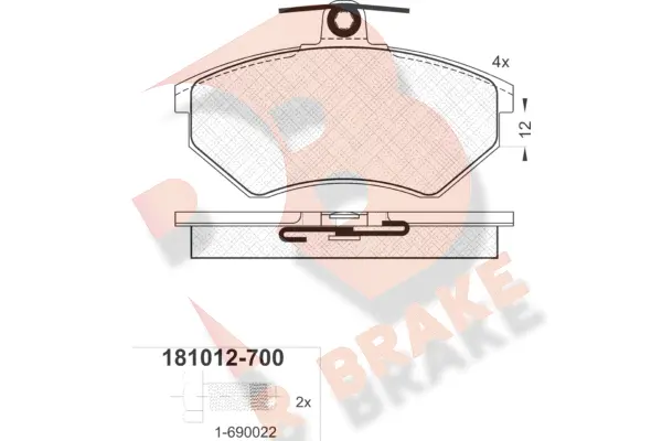 Brake Pad Set, disc brake (RB1012-700)