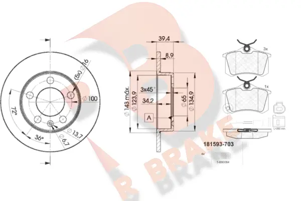 Brake Kit, disc brake (3R15935601)