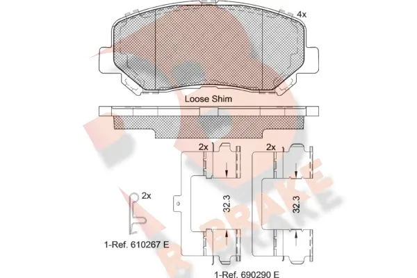 Brake Pad Set, disc brake (RB2196)