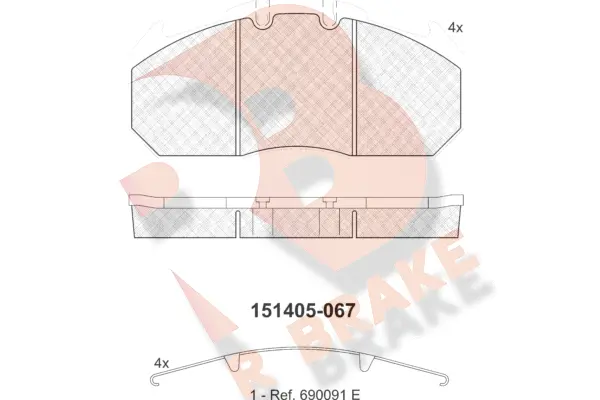 Brake Pad Set, disc brake (RB1405)