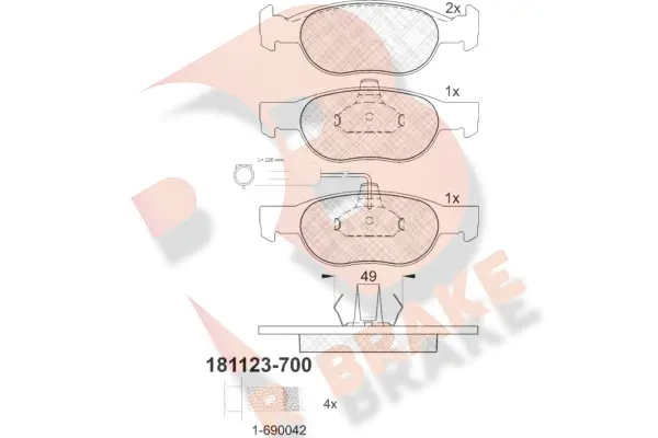 Brake Pad Set, disc brake (RB1123-700)