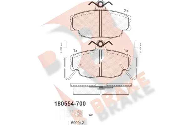 Brake Pad Set, disc brake (RB0554-700)