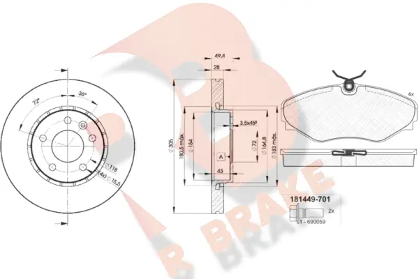 Brake Kit, disc brake (3R14496845)