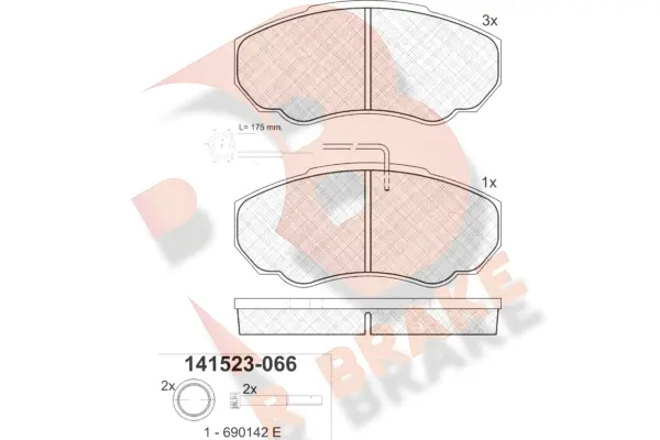 Brake Pad Set, disc brake (RB1523)