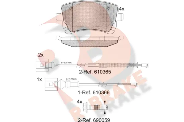 Brake Pad Set, disc brake (RB1674-208)