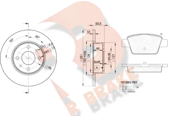 Brake Kit, disc brake (3R15034070)