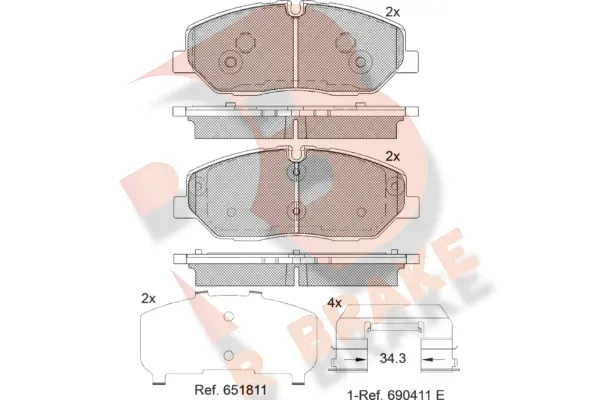 Brake Pad Set, disc brake (RB2268-204)