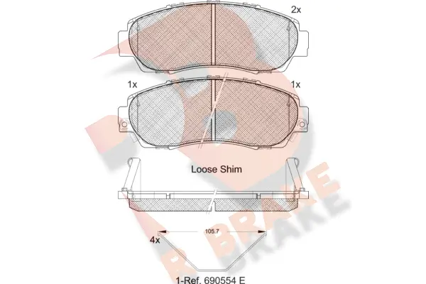 Brake Pad Set, disc brake (RB1811-200)