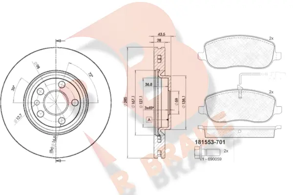 Brake Kit, disc brake (3R15534678)