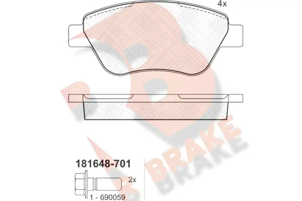 Brake Pad Set, disc brake (RB1648-701)