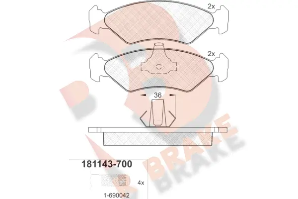 Brake Pad Set, disc brake (RB1143-700)