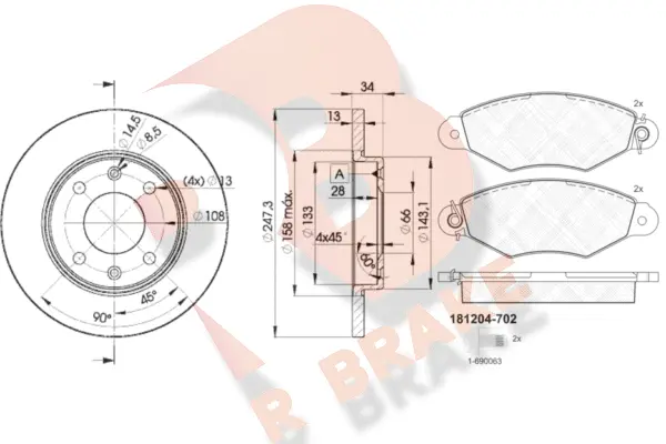 Brake Kit, disc brake (3R12044298)