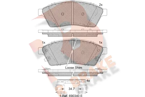 Brake Pad Set, disc brake (RB2143)