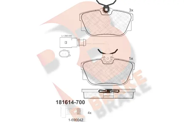 Brake Pad Set, disc brake (RB1614-700)