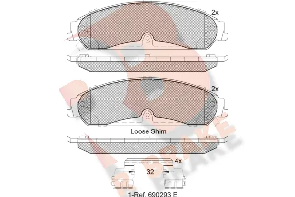Brake Pad Set, disc brake (RB2097)