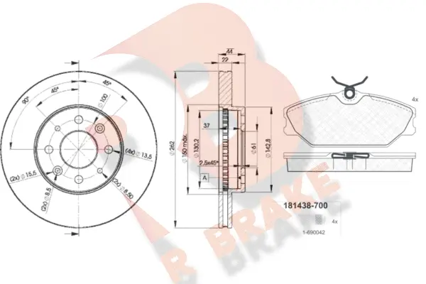 Brake Kit, disc brake (3R14382232)
