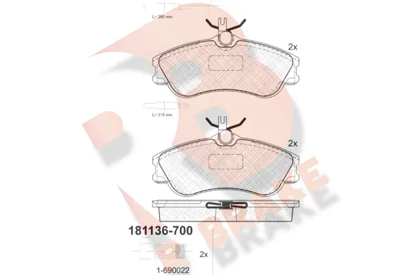 Brake Pad Set, disc brake (RB1136-700)