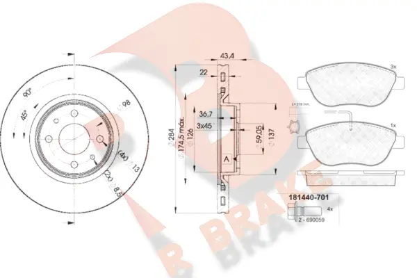 Brake Kit, disc brake (3R14400356)