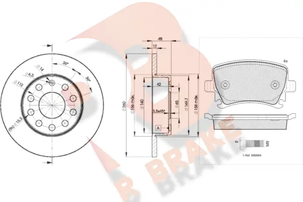 Brake Kit, disc brake (3R16005310)