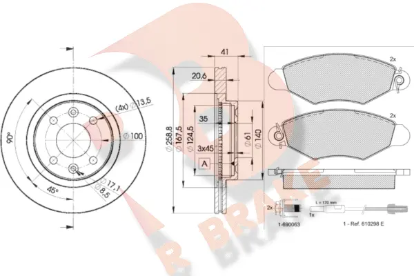 Brake Kit, disc brake (3R12173550)