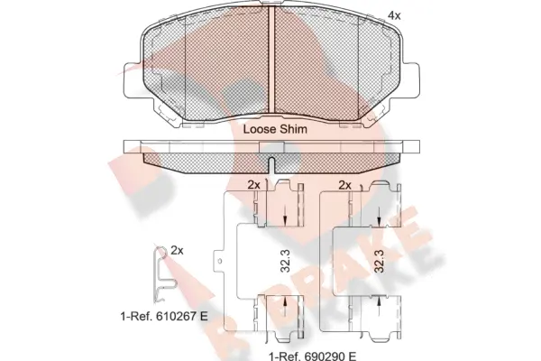 Brake Pad Set, disc brake (RB2055)