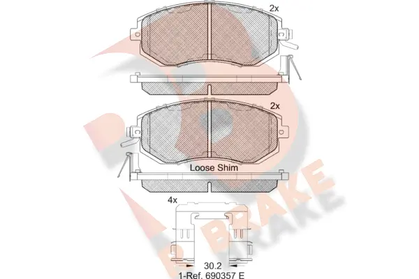 Brake Pad Set, disc brake (RB2199)