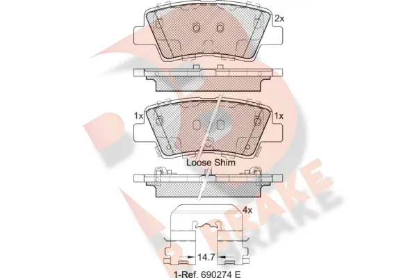 Brake Pad Set, disc brake (RB2036)