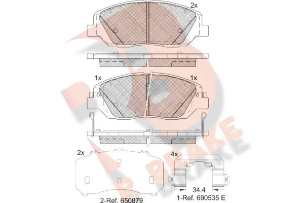 Brake Pad Set, disc brake (RB1997-233)
