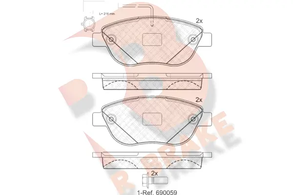 Brake Pad Set, disc brake (RB1440-203)