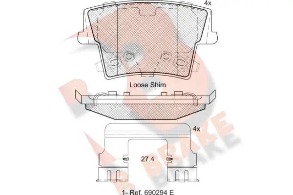 Brake Pad Set, disc brake (RB2069)