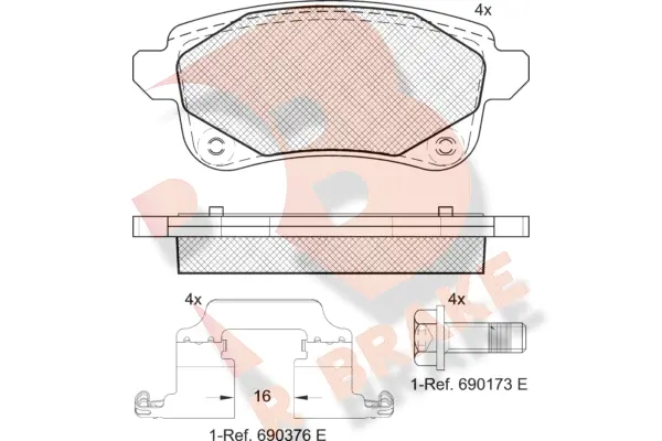 Brake Pad Set, disc brake (RB2222-208)