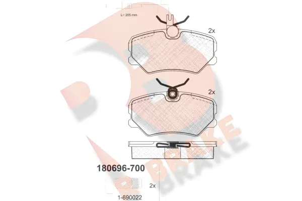 Brake Pad Set, disc brake (RB0696-700)