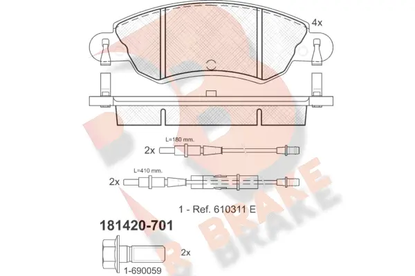Brake Pad Set, disc brake (RB1420-701)