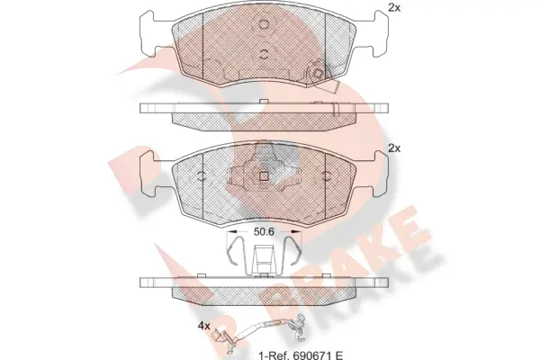 Brake Pad Set, disc brake (RB2422)