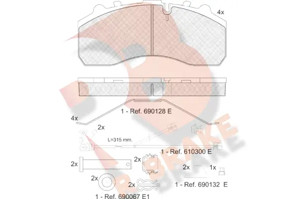 Brake Pad Set, disc brake (RB1194-117)
