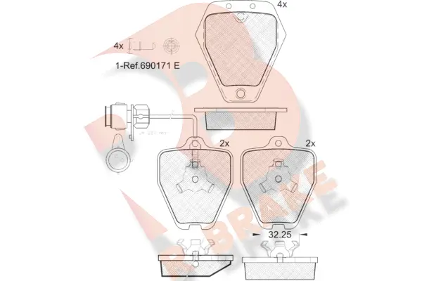 Brake Pad Set, disc brake (RB1693)